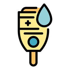 Blood meter icon. Outline blood meter vector icon color flat isolated