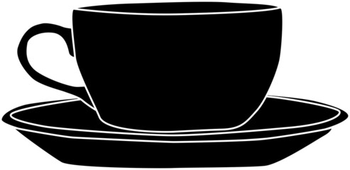 横から見たコーヒーカップのシルエット