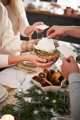 Family sharing the wafer at the Christmas Eve