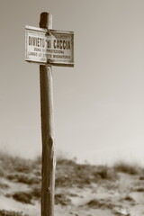 sign on the beach
