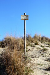 sign in the dunes