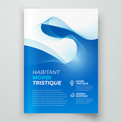 Flyer Cover design template lines theme blue color background