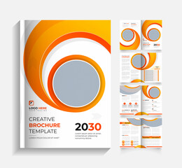 Creative 8-page corporate business brochure design - obrazy, fototapety, plakaty
