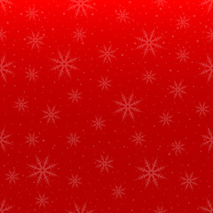 Fototapeta na wymiar Winter red background with snowflakes. Christmas pattern design. Xmas snow flake backdrop template. Vector illustration.