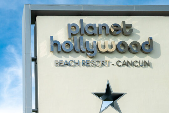 Entrance Sign At The Planet Hollywood Resort In Cancun Mexico