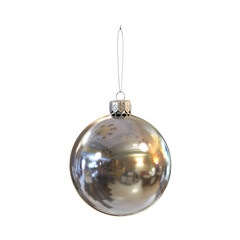 Christmas ball silver gold on white background, 3d render