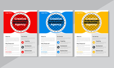 Creative Corporate Flyer Design, Business Flyer Template, Brochure Design, Marketing Flyer, Cover Design annual report, poster, colorfull, Vector illustration