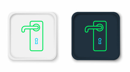 Line Door handle icon isolated on white background. Door lock sign. Colorful outline concept. Vector