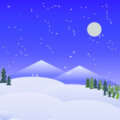 winter landscape with mountains and snow