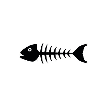 Fish bone icon vector set. Fish Skeletons sign collection. Fish symbol or logo.