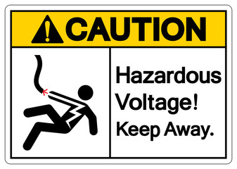 Caution Hazardous Voltage Keep Away Symbol Sign, Vector Illustration, Isolate On White Background Label. EPS10