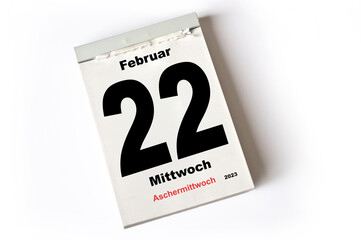 22. Februar 2023 Aschermittwoch