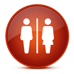 Restroom sign aesthetic glossy brown round button abstract