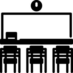 classroom solid line icon