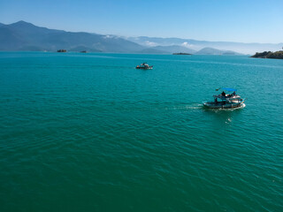 Barcos visto de cima cena aérea