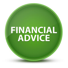 Financial Advice luxurious glossy green round button abstract