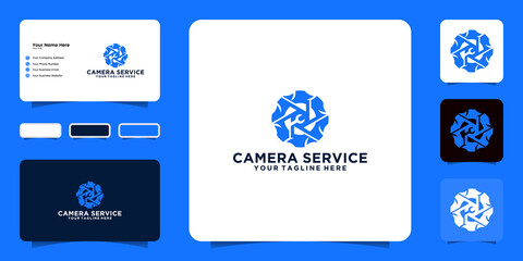 camera repair logo design inspiration and business card