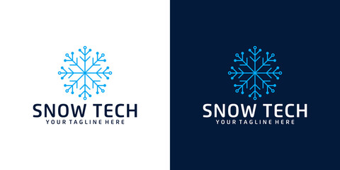technology snowflake logo design inspiration