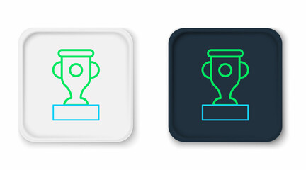 Fototapeta premium Line Award cup icon isolated on white background. Winner trophy symbol. Championship or competition trophy. Sports achievement sign. Colorful outline concept. Vector