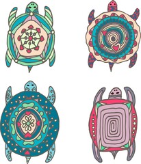 Decorative colored turtles, Marine ornament