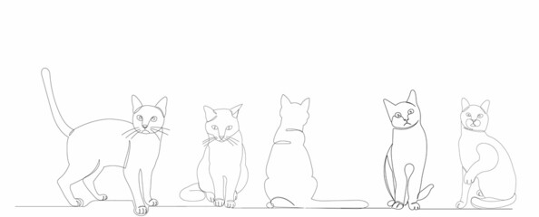 one continuous line drawing of a cat sitting