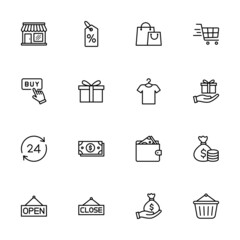 e commerce icon set vector, shopping icon set
