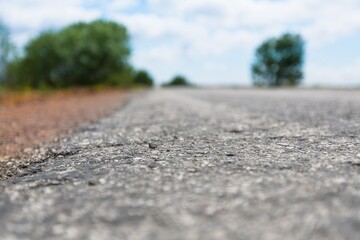 Summer green rural nature landscape with road