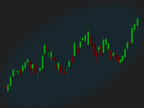 Illustration of Candlestick Chart Pattern of Bullish Market Trend