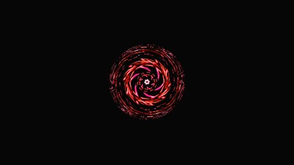 animated circle shape of colorful flashing lights, on black background - Powered by Adobe