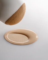 The texture of the foundation with a trace of sponge.