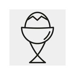 Egg. Icon. Potted egg on a stand Vector drawing.   