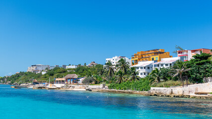 Waterfront of Isla Mujeres in Mexico