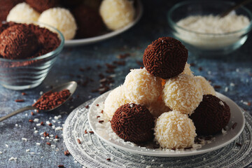 Beijinho and Brigadeiro sweets - national cuisine of Brazil