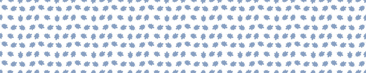 Seamless pattern with blue oak leaves