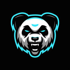 Panda head mascot logo vector