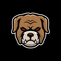 Bulldog head mascot logo vector