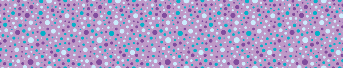 Seamless pattern with purple and blue circles. Cute and childish design for fabric, textile, wallpaper, bedding, swaddles toys or gender-neutral apparel.