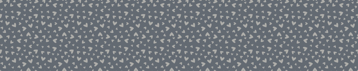 Seamless pattern with grey hearts. Cute and childish design for fabric, textile, wallpaper, bedding, swaddles or gender-neutral apparel.