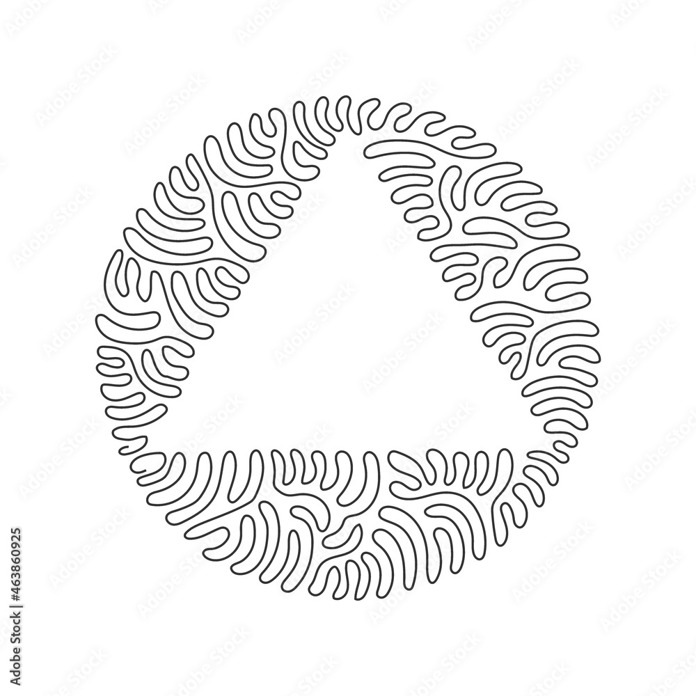 Poster single continuous line drawing triangle icon. flat style. triangle logo icon for web site design, lo