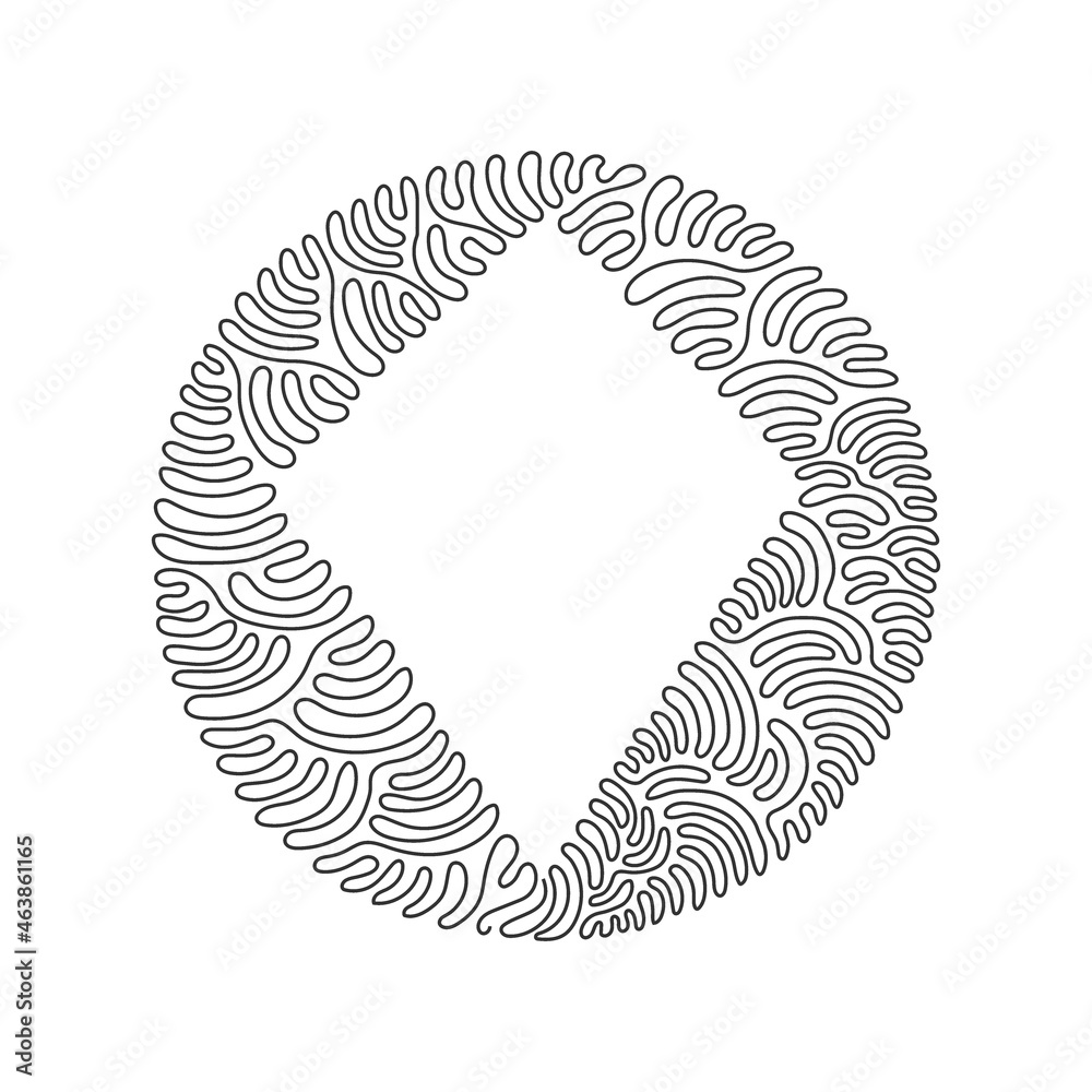 Poster single one line drawing geometric shapes, kite icon. simple line, outline vector 3d figures icons fo