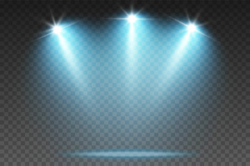 Abstract blue spotlight background. Vector illustration