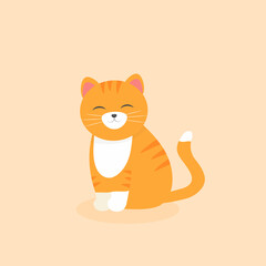 This is a cute cat isolated on a light background.