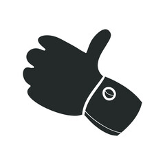 Thumb Up Icon Silhouette Illustration. Approve Hand Vector Graphic Pictogram Symbol Clip Art. Doodle Sketch Black Sign.