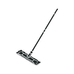 Mop Tools Icon Silhouette Illustration. Chores Vector Graphic Pictogram Symbol Clip Art. Doodle Sketch Black Sign.