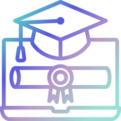 graduation gradient icon