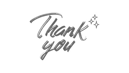 Fototapeta premium Thank you handwritten inscription with sparkles. Hand drawn lettering. Thanks calligraphic message design. Vector illustration.