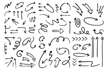 Arrow doodle set. Hand drawn set of arrows.