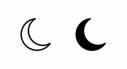 Fototapeta na wymiar moon icons button, vector, sign, symbol, logo, illustration, editable stroke, flat design style isolated on white linear pictogram