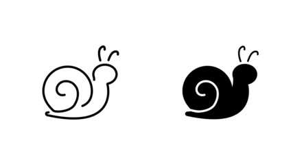 Snail icon isolated on white background Editable stroke. Simple flat snail shell vector pictogram © Bahram