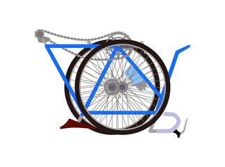 輪行可能な自転車　ロードバイクバイクのイラスト
